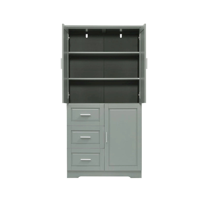 Tall Wide Storage Cabinet with Doors | Adjustable Shelves, Freestanding, Living Room & Bedroom