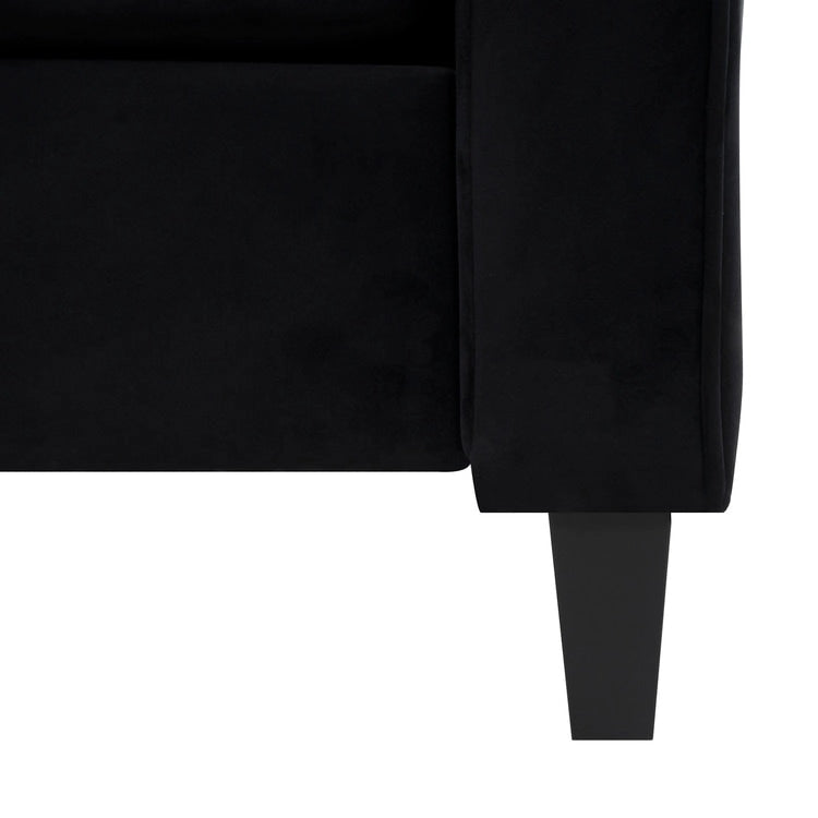 Microfiber Button Tufted Sofa for Small Spaces | Birch Wood Legs | 3-Seat Couch | Modern Style