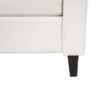 Microfiber Button Tufted Sofa for Small Spaces | Birch Wood Legs | 3-Seat Couch | Modern Style