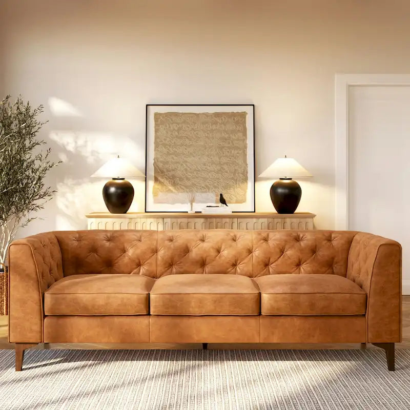 Poly & Bark Essex 89 Sofa - Full Grain Genuine Italian Leather