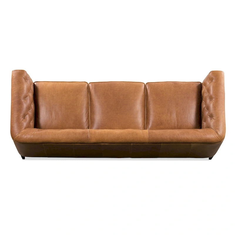 89" Full Grain Genuine Italian Leather Sofa | 3-Seat, Modern Living Room Couch