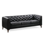 89" Full Grain Genuine Italian Leather Sofa | 3-Seat, Modern Living Room Couch