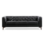 89" Full Grain Genuine Italian Leather Sofa | 3-Seat, Modern Living Room Couch