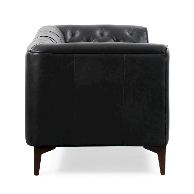 89" Full Grain Genuine Italian Leather Sofa | 3-Seat, Modern Living Room Couch