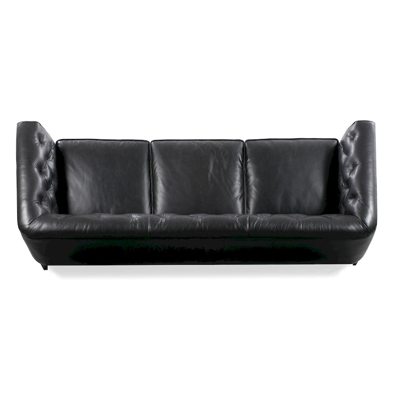 89" Full Grain Genuine Italian Leather Sofa | 3-Seat, Modern Living Room Couch