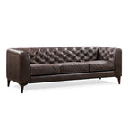 89" Full Grain Genuine Italian Leather Sofa | 3-Seat, Modern Living Room Couch