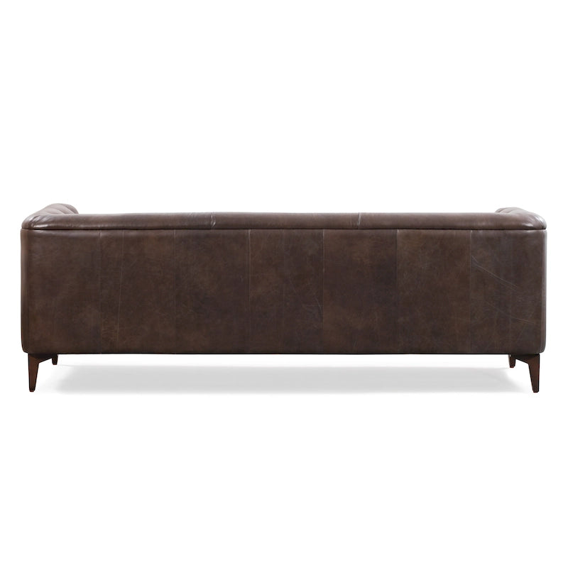 89" Full Grain Genuine Italian Leather Sofa | 3-Seat, Modern Living Room Couch