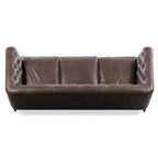 89" Full Grain Genuine Italian Leather Sofa | 3-Seat, Modern Living Room Couch