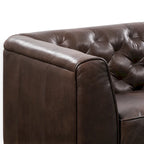 89" Full Grain Genuine Italian Leather Sofa | 3-Seat, Modern Living Room Couch