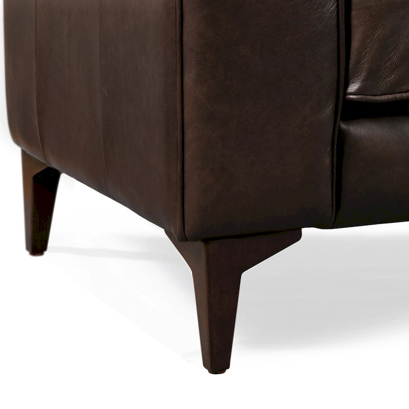 89" Full Grain Genuine Italian Leather Sofa | 3-Seat, Modern Living Room Couch