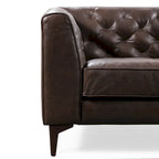 89" Full Grain Genuine Italian Leather Sofa | 3-Seat, Modern Living Room Couch