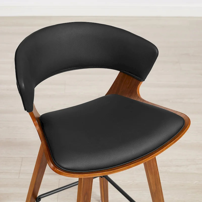 Set of 4 Modern Counter Height Barstools | Metal Frame, Upholstered Seat, Kitchen Island