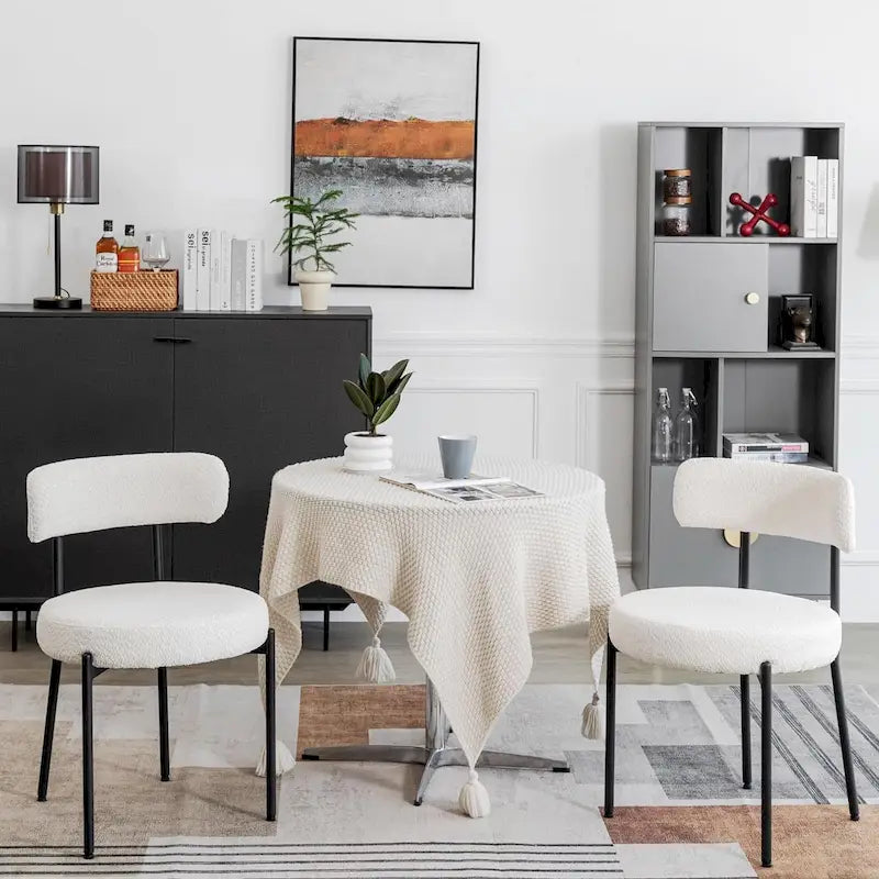 Dining Chairs Set of 2/4/6, Mid Century Modern Upholstered Boucle Kitchen Dining Room Chairs