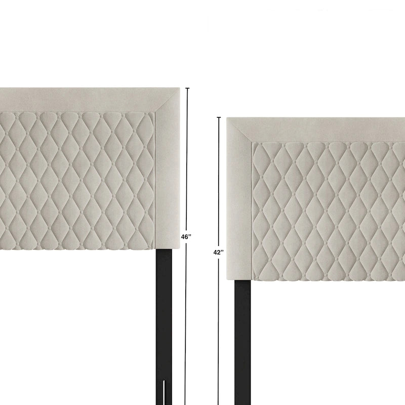 Transitional Velvet Upholstered Headboard