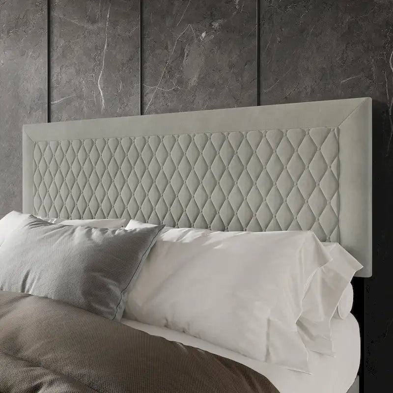 Transitional Velvet Upholstered Headboard