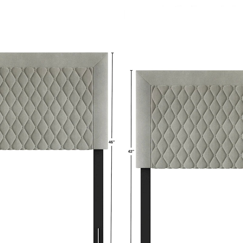 Transitional Velvet Upholstered Headboard