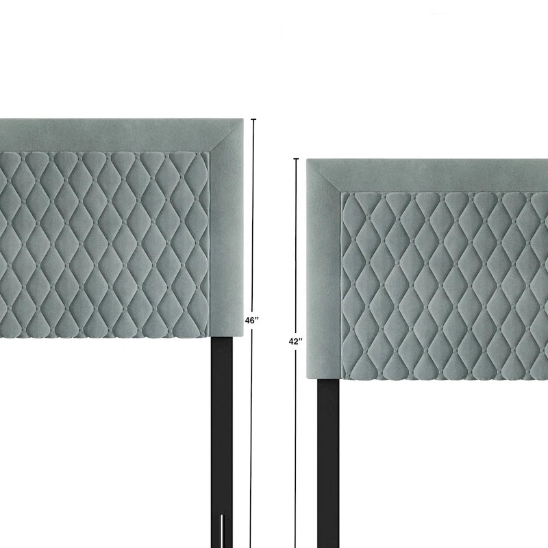 Transitional Velvet Upholstered Headboard