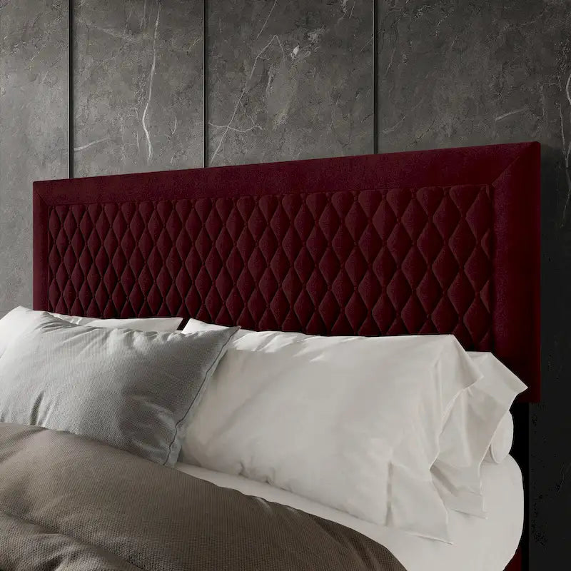 Transitional Velvet Upholstered Headboard