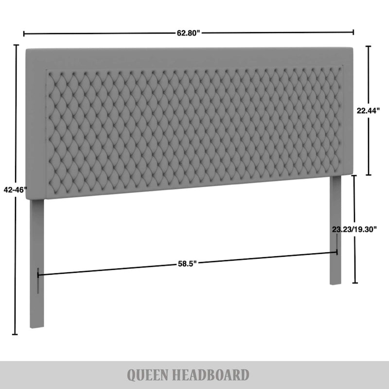 Transitional Velvet Upholstered Headboard