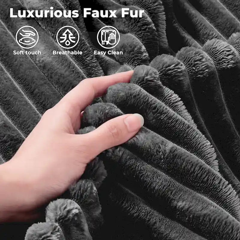 Long Plush Double Chaise Sectional Sofa | No Assembly Required, Soft Fabric, Living Room Couch